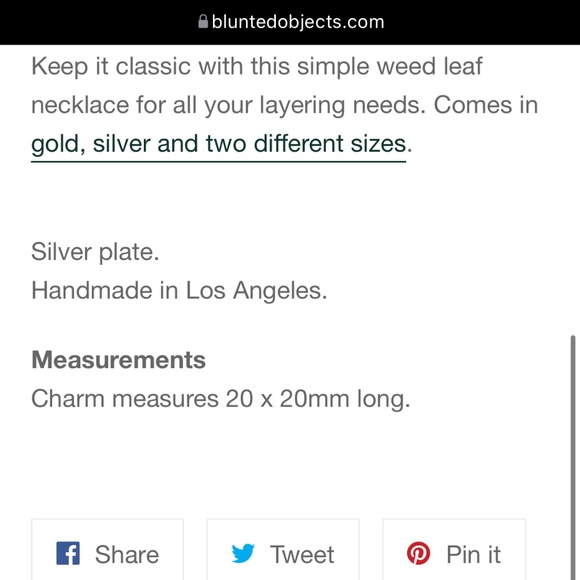 NWOT Blunted Objects Large One Hit Wonder Silver cannabis leaf pendant Necklace - Picture 5 of 5